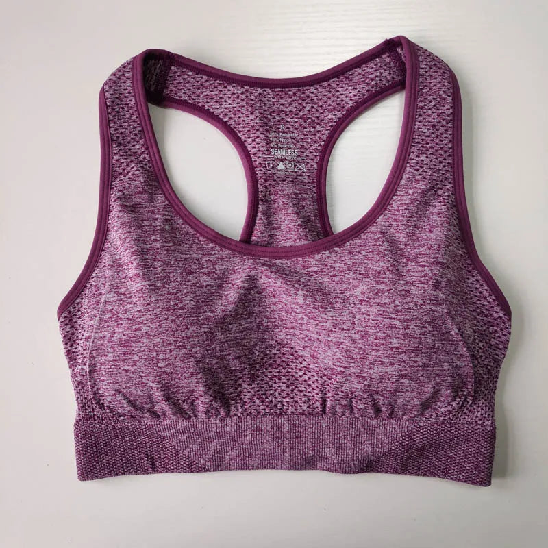 Women Seamless Sport Bra Racerback Push up Workout Bra for Yoga Running Breathable Wireless