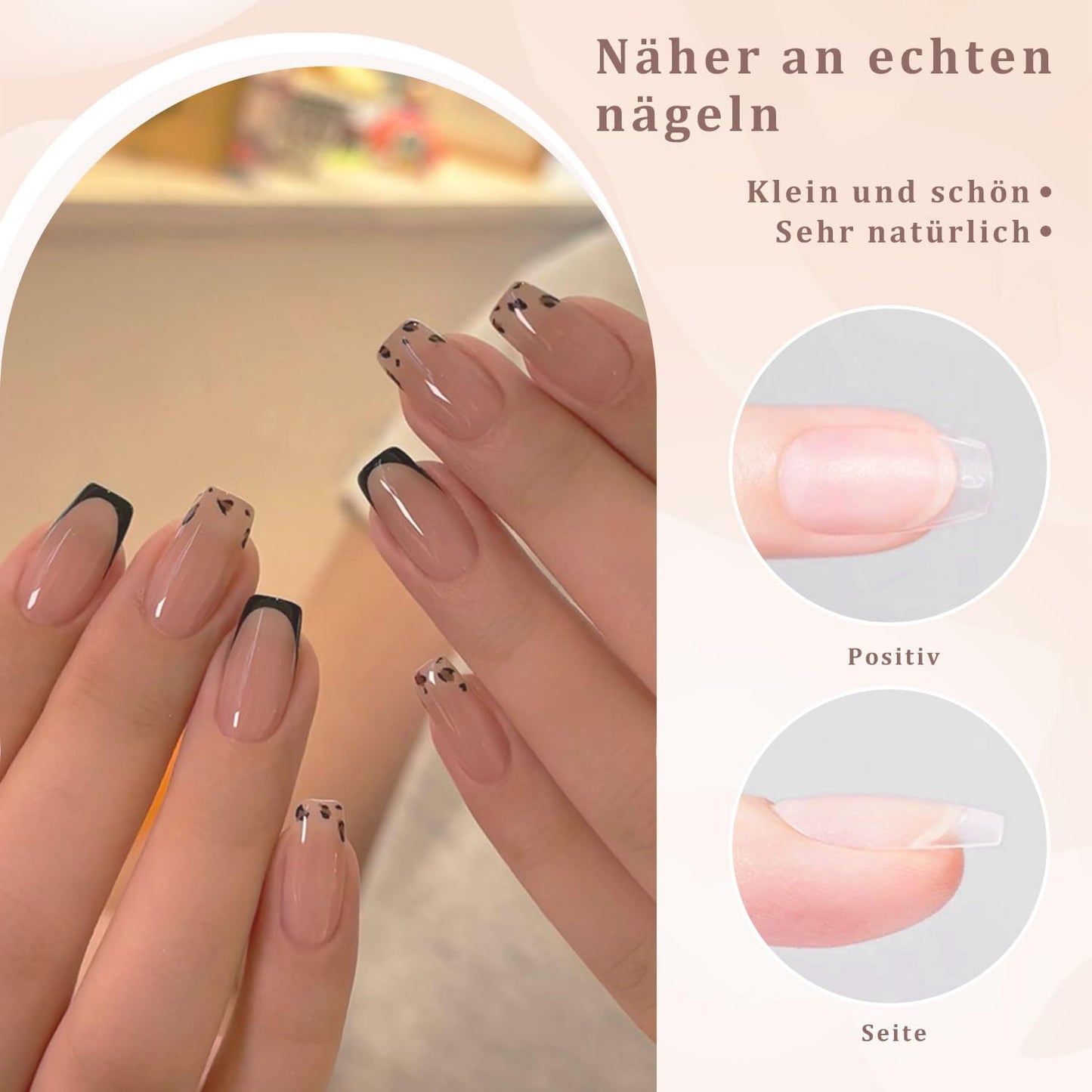 Kurze Coffin Nail Tips Set, 240 Nageltips Für Gelnägel, Stück Full Cover Nail Tips, Mit Nagelhautzange, Nagelhautschieber, Nagelfeile 100/180, Nagelpolierblock, Nagelstaubpinsel, 12 Größen