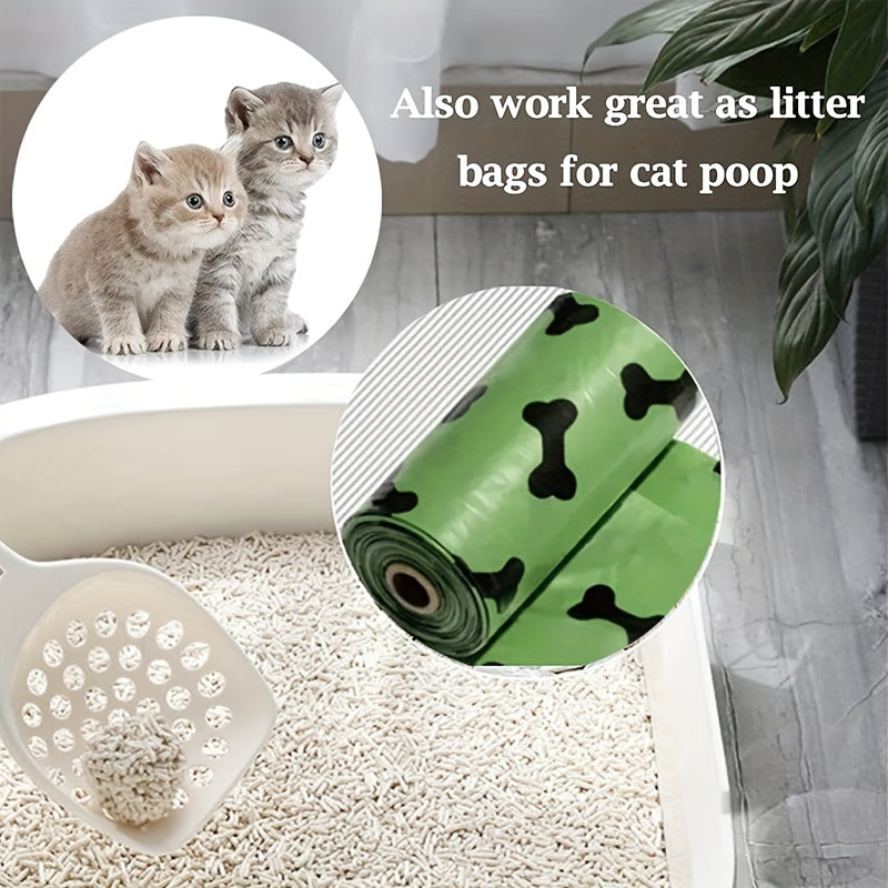 Environmentally Friendly Biodegradable Pet Litter Bags Dog Waste Bags with Dog Poop Bag Dispenser Dog Poop Bags Thickened Poop Bags Leak-Proof Dog Waste Bags for Pet Supplies