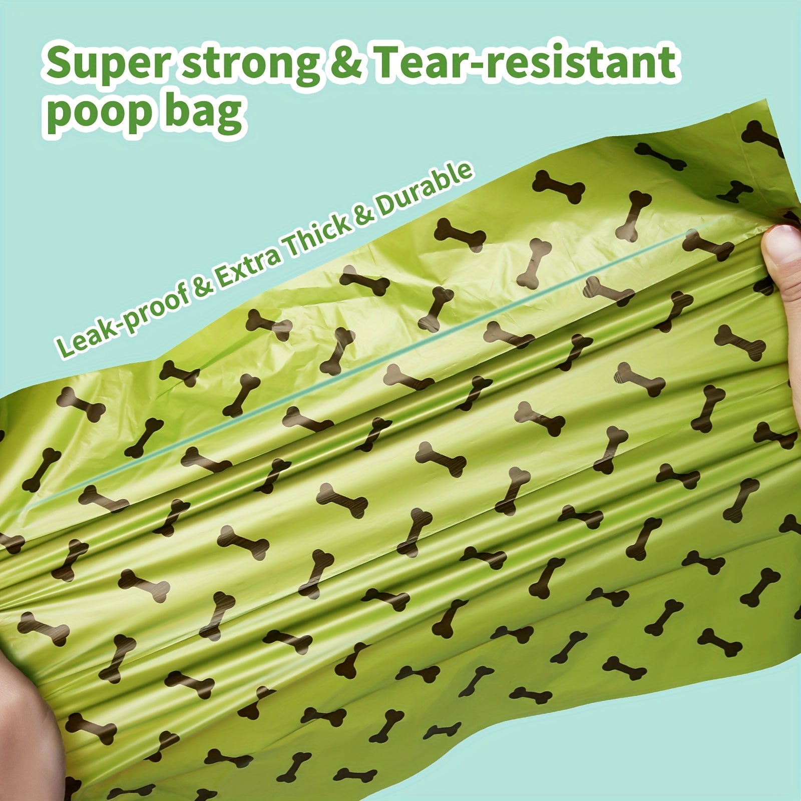 Environmentally Friendly Biodegradable Pet Litter Bags Dog Waste Bags with Dog Poop Bag Dispenser Dog Poop Bags Thickened Poop Bags Leak-Proof Dog Waste Bags for Pet Supplies