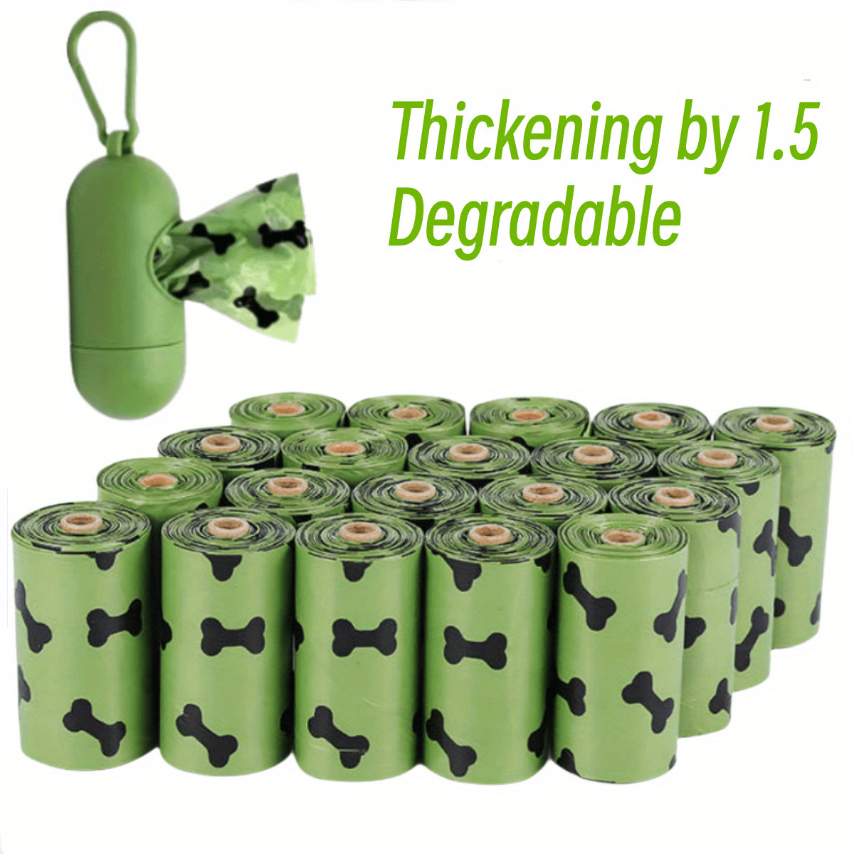 Environmentally Friendly Biodegradable Pet Litter Bags Dog Waste Bags with Dog Poop Bag Dispenser Dog Poop Bags Thickened Poop Bags Leak-Proof Dog Waste Bags for Pet Supplies