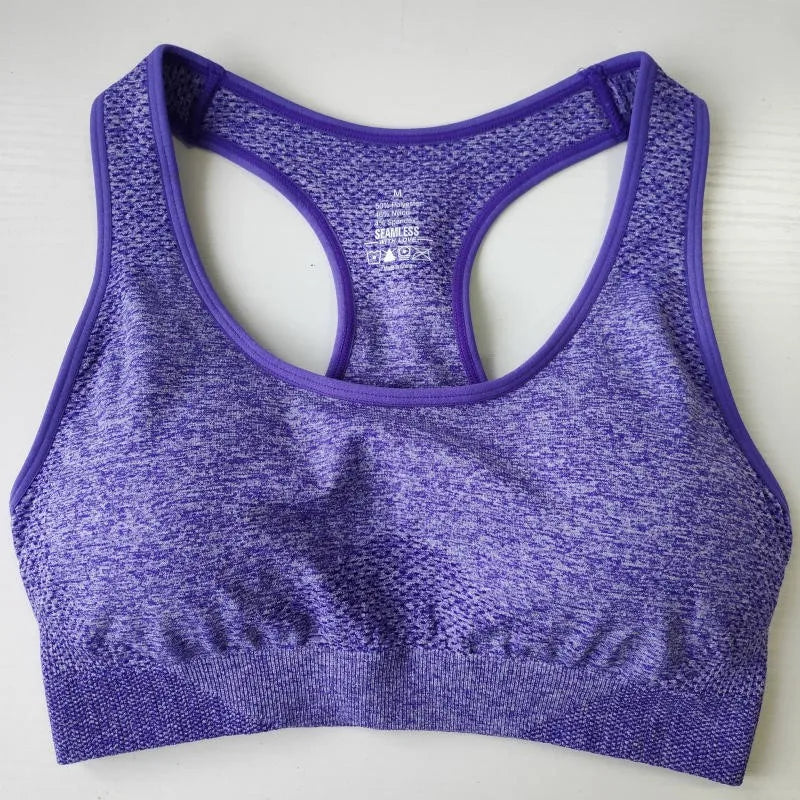Women Seamless Sport Bra Racerback Push up Workout Bra for Yoga Running Breathable Wireless