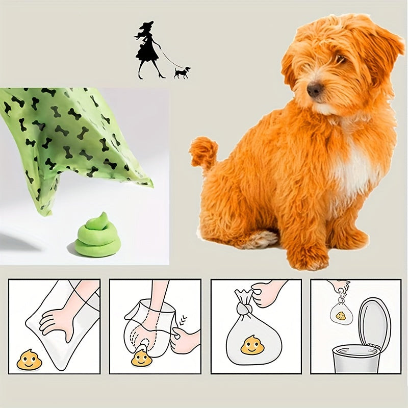 Environmentally Friendly Biodegradable Pet Litter Bags Dog Waste Bags with Dog Poop Bag Dispenser Dog Poop Bags Thickened Poop Bags Leak-Proof Dog Waste Bags for Pet Supplies