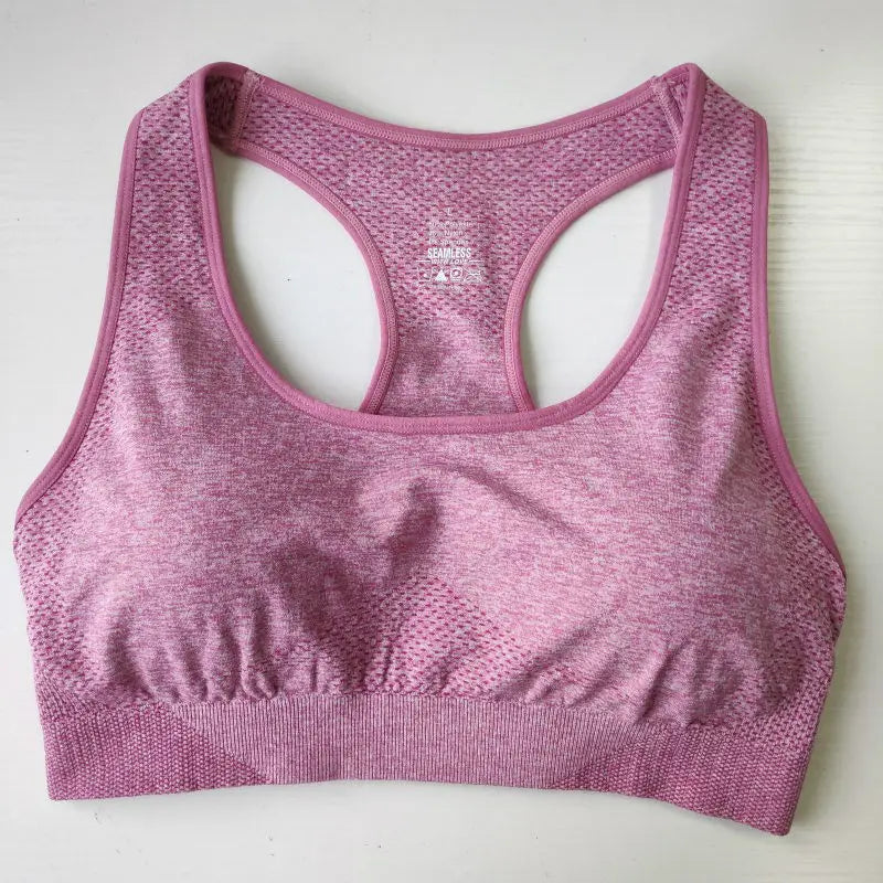 Women Seamless Sport Bra Racerback Push up Workout Bra for Yoga Running Breathable Wireless