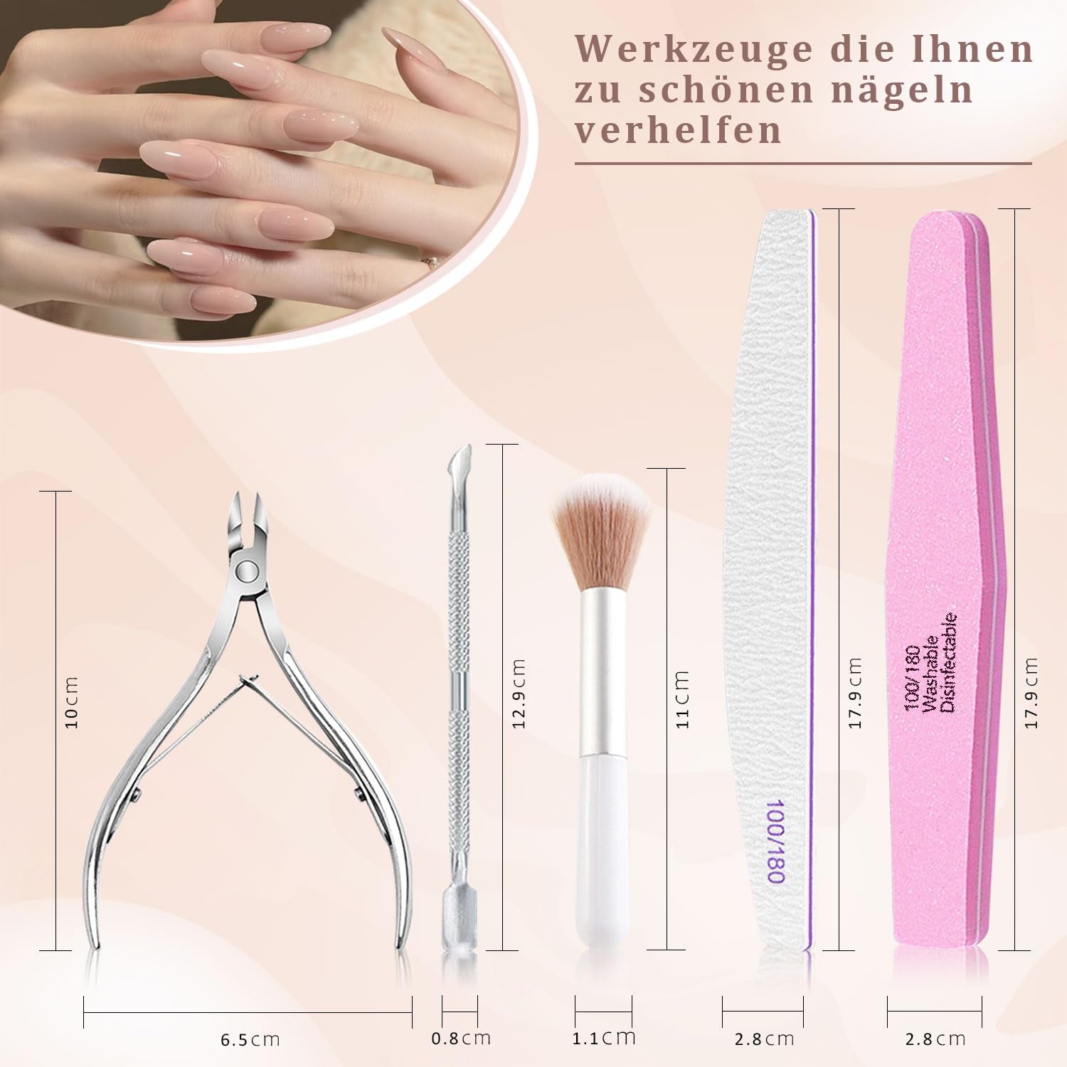 Kurze Coffin Nail Tips Set, 240 Nageltips Für Gelnägel, Stück Full Cover Nail Tips, Mit Nagelhautzange, Nagelhautschieber, Nagelfeile 100/180, Nagelpolierblock, Nagelstaubpinsel, 12 Größen