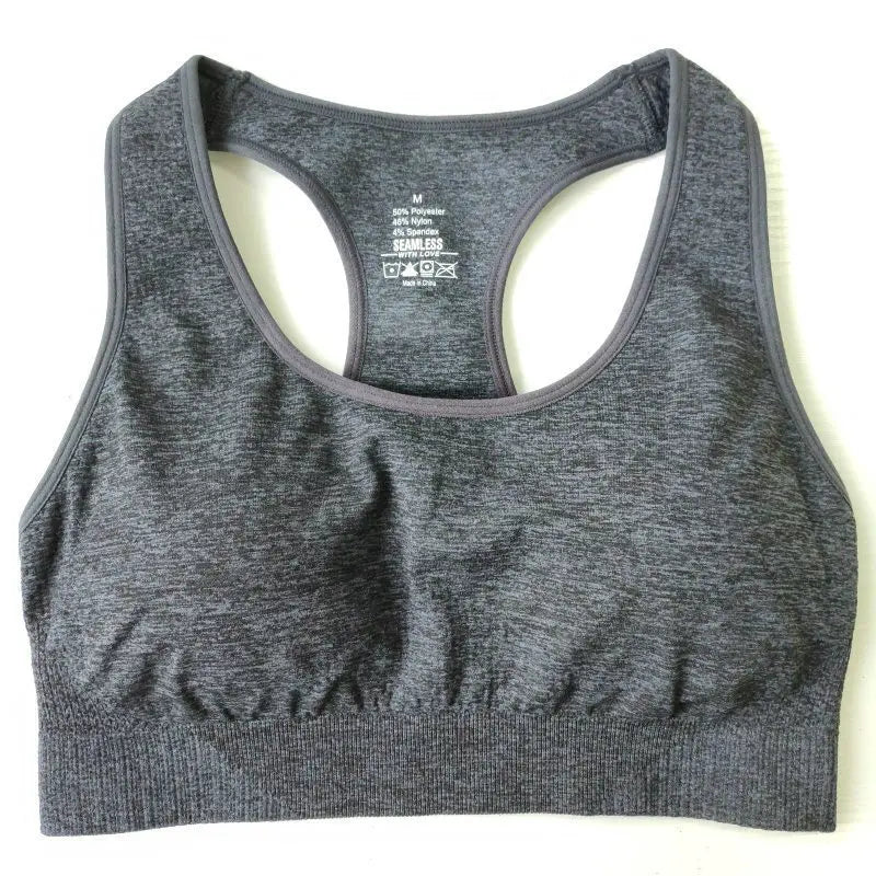 Women Seamless Sport Bra Racerback Push up Workout Bra for Yoga Running Breathable Wireless